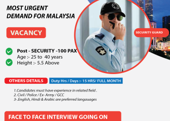 Vacancy Announced For Security Guard in Malaysia